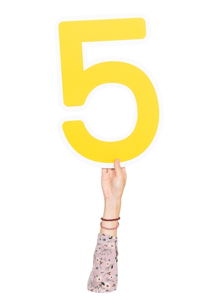 Numero 5 png segno a mano sullo sfondo trasparente