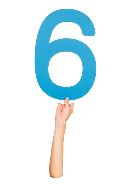 Numero 6 png segno di tenuta a mano sullo sfondo trasparente