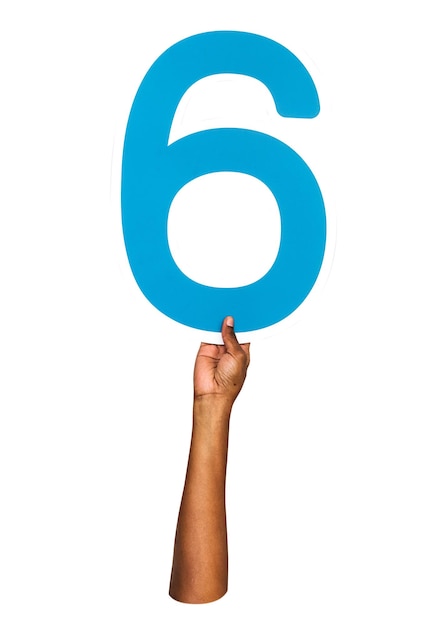 Numero 6 png segno di tenuta a mano sullo sfondo trasparente
