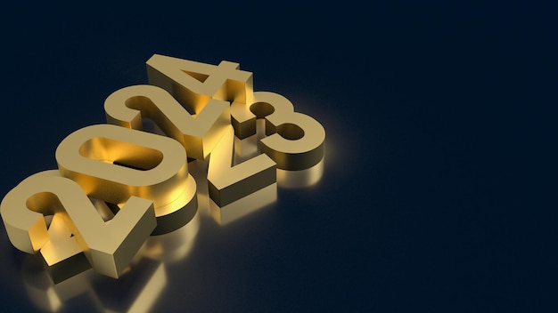 Numero d'oro 2023 e 2024 per il rendering 3d del concetto di business