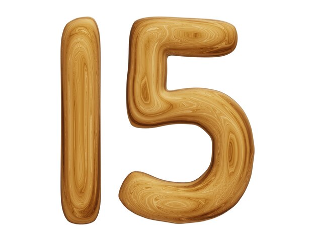 Numero di legno 15 per l'istruzione matematica e il concetto di business