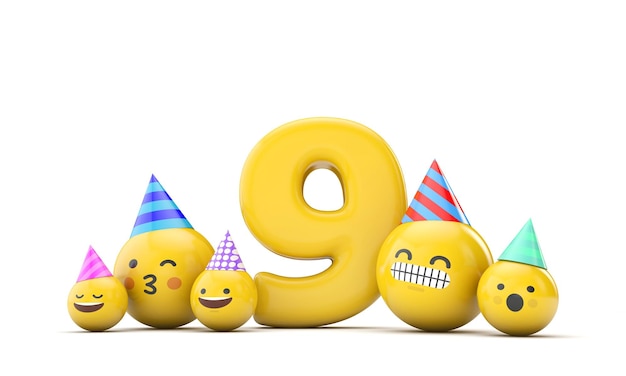 Numero emoji festa di compleanno celebrazione d render