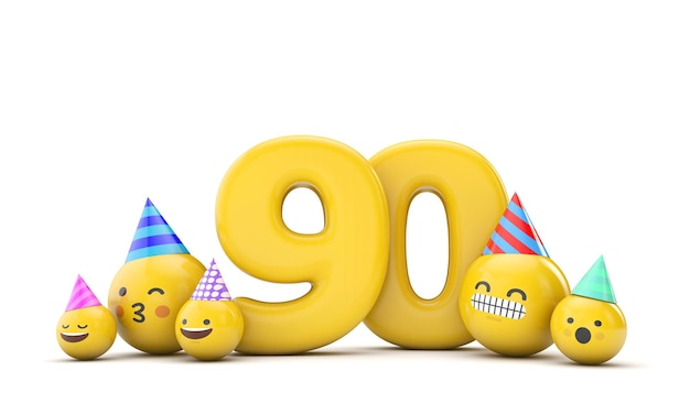 Numero emoji festa di compleanno celebrazione d render