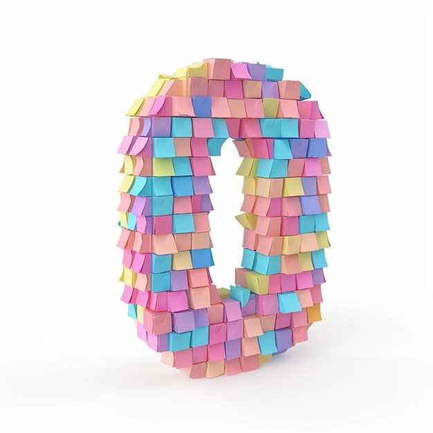 Numero numerico zero nello stile dell'arte digitale creativa