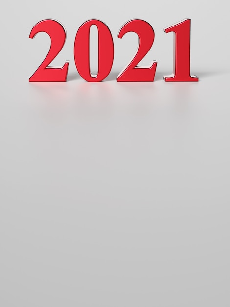 Numero rosso del nuovo anno su sfondo bianco