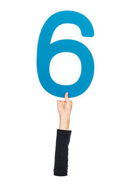 Numero sei png segno di tenuta a mano sullo sfondo trasparente