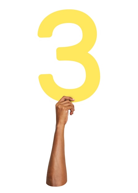Numero tre png segno di tenuta a mano sullo sfondo trasparente