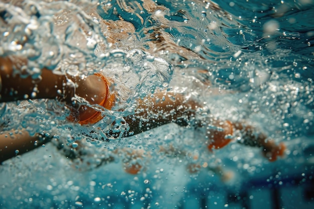 Nuoto sincronizzato suburbano di astrazione elegante