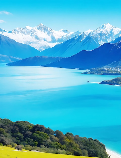 Nuova Zelanda bella vista ai generato