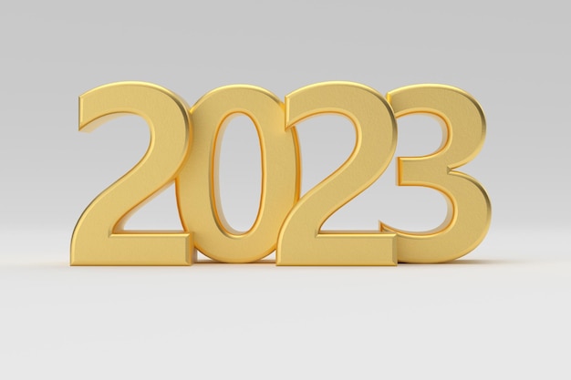 Nuovo 2023 anno Golden Sign 3d Rendering