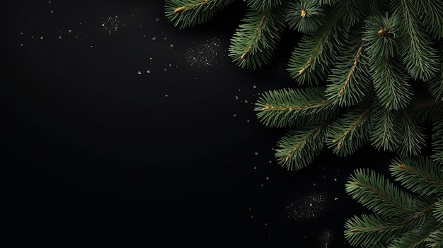 Nuovo anno e Natale sullo sfondo con rami di abete e scintille