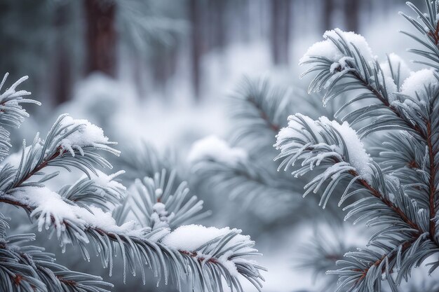 nuovo anno rami di vetro innevati sfocato sfondo