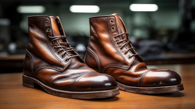 Nuovo paio di abbigliamento maschile alla moda scarpe marroni stile pelle calzature sfondo classico