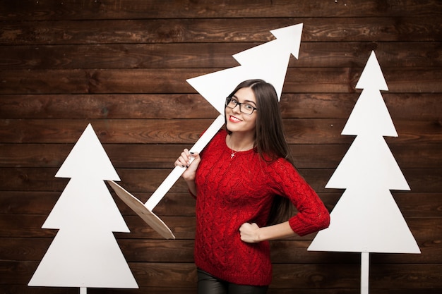 Nuovo vestito elegante dalla donna di natale