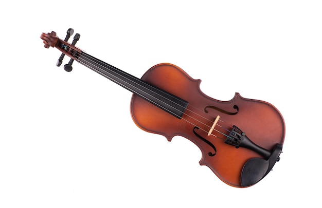 nuovo violino su sfondo bianco