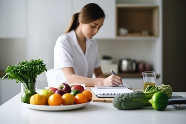 Nutrizionista femminile sul posto di lavoro AI Generated