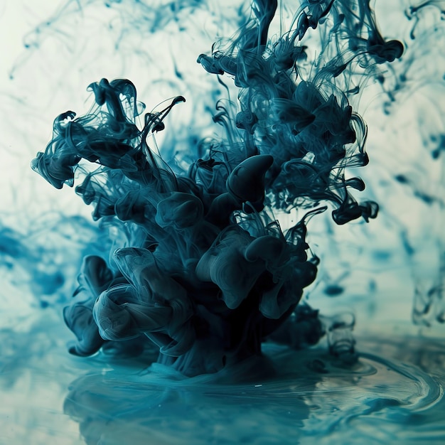 nuvola astratta di inchiostro nel fondo artistico del primo piano dell'acqua