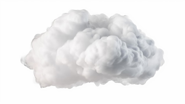 Nuvola bianca realistica isolata su sfondo bianco rendering 3d