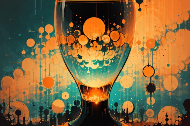 Nuvola di bolle bollente in bottiglia di vetro immagine astratta carta da parati illustrazione di sfondo