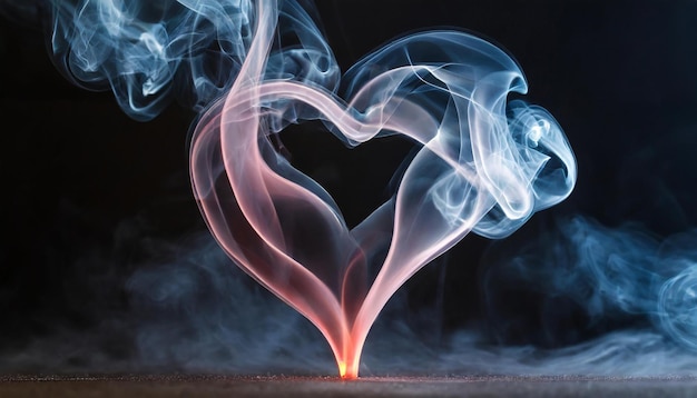 Nuvola di fumo a forma di cuore nell'aria Amore Valentino romantico