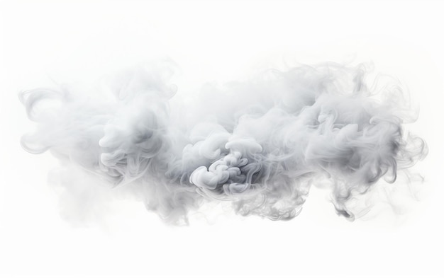 Nuvola di fumo isolata su uno sfondo bianco AI generativa