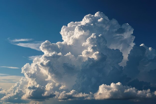 Nuvola nel cielo blu al tramonto