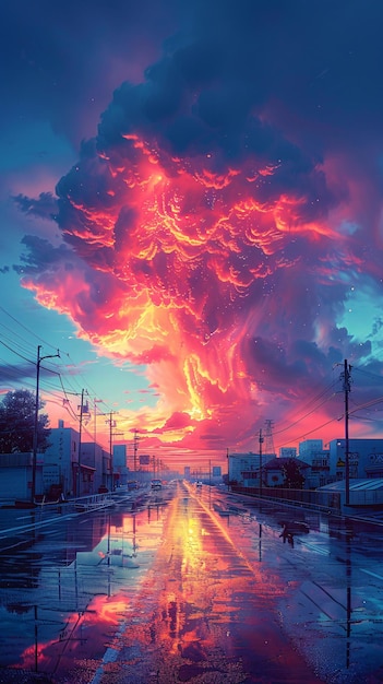 Nuvole colorate scena da sogno sfondo scenario naturale illustrazione di scena