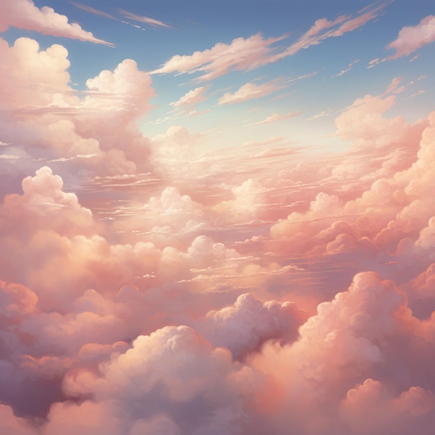 Nuvole dolci e sognanti che galleggiano nel cielo