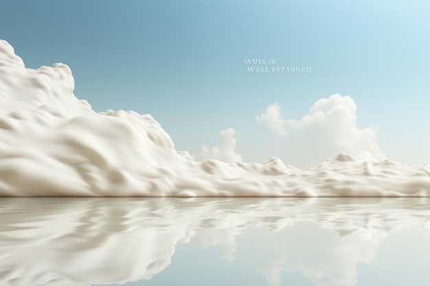 Nuvole riflesse nell'acqua illustrazione 3D EPS 10