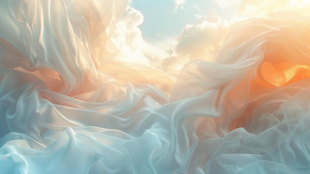 Nuvole sognanti Pittura di sfondo di seta