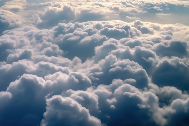 Nuvole sopra il cielo dall'aereo