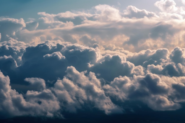 Nuvole sopra un cielo blu al tramonto Vista delle nuvole attraverso le nuvole alte in una giornata di sole