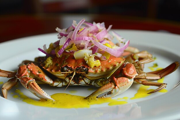 Oasi di piatti di granchi Oasi rinfrescante di frutti di mare