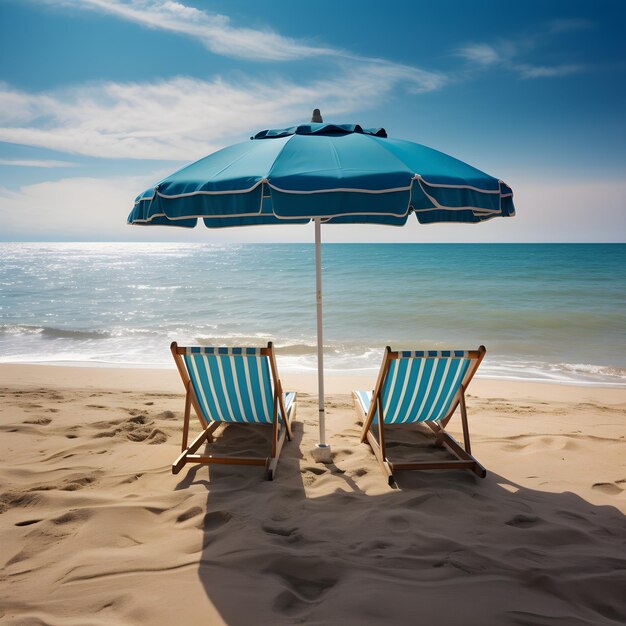 Oasi sulla spiaggia spiaggia sabbiosa cielo maestoso e oasi di relax e bellezza