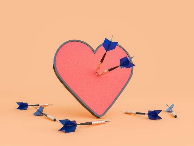 Obiettivo del cuore con le frecce