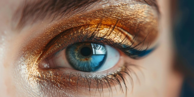 occhi femminili close-up macro makeup IA generativa