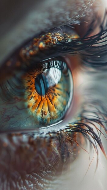 occhi visti da vicino in alta qualità e ultra realistici generati da AI
