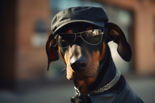 Occhiali da cappello doberman Cappello da compagnia Genera Ai