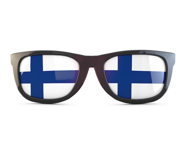 Occhiali da sole bandiera Finlandia 3D Rendering