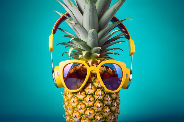 Occhiali da sole Hipster Pineapple Escape e vibrazioni musicali per una vacanza vivace