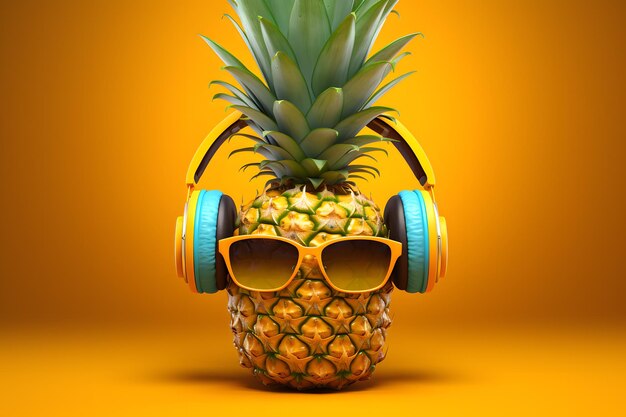 Occhiali da sole Hipster Pineapple Escape e vibrazioni musicali per una vacanza vivace