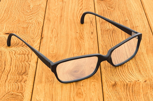 Occhiali da vista con cornice nera rendering 3D