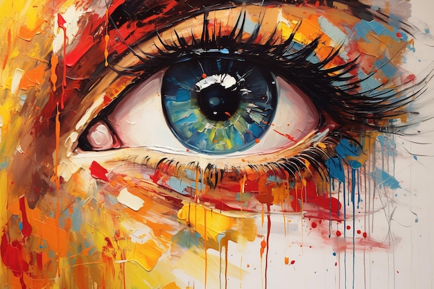 Occhio colorato immagine astratta dell'occhio vernice struttura astratta acquerello