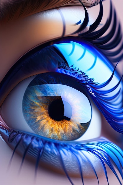 Occhio umano blu brillante