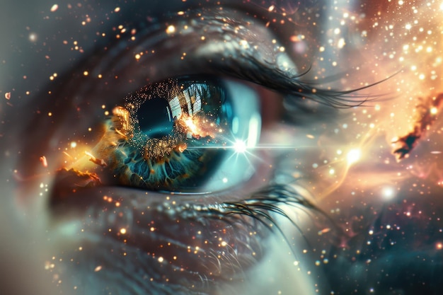 Occhio umano e spazio Elementi di questa immagine forniti dalla NASA