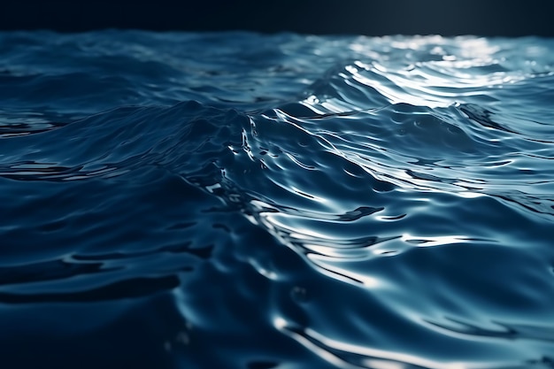 Oceano blu acqua vuota sfondo superficie naturale vuota Ai Generativo