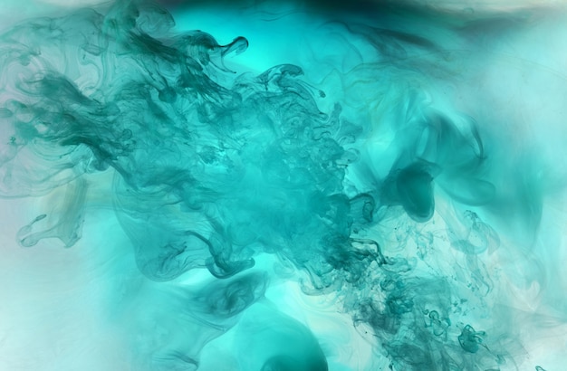 Oceano blu-verde astratto, vernice sullo sfondo dell'acqua. turbinio di schizzi e onde in movimento. Carta da parati fluida, colori vivaci liquidi