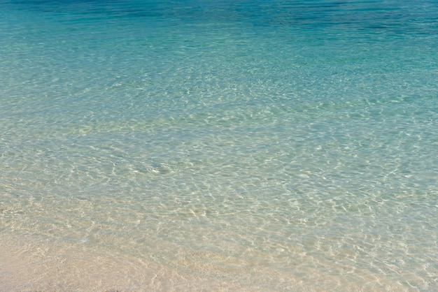 Oceano color turchese e spiaggia sabbiosa a Semporna Sabah Borneo Malaysia