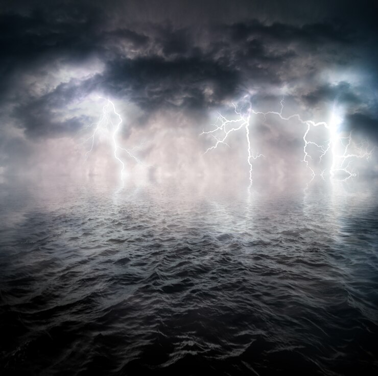 Foto oceano in tempesta