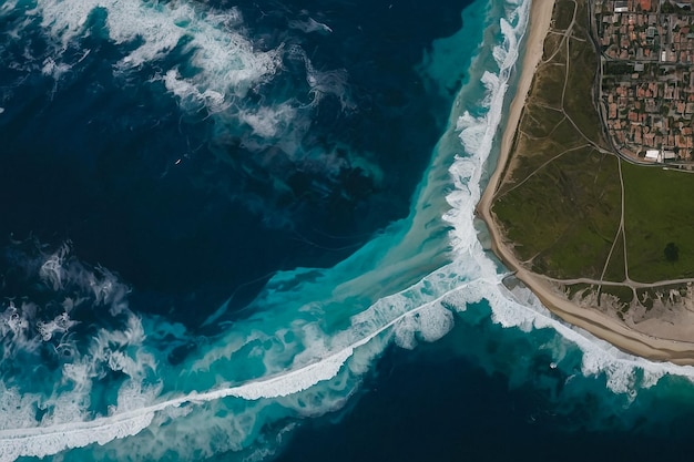 Oceano sulla spiaggia di Santa Monica